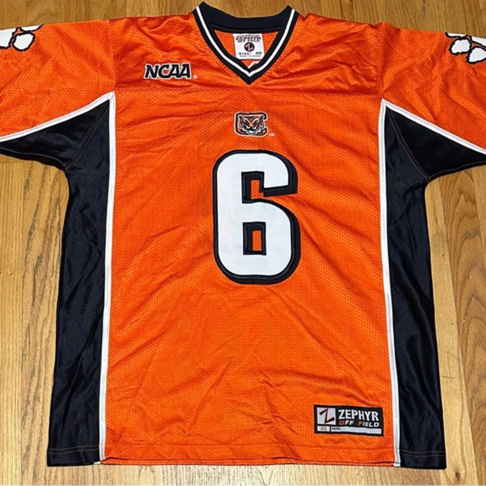 Vintage Zephyr Off Field NCAA Clemson Tigers Orange Football Jersey #6 Size‎ 40